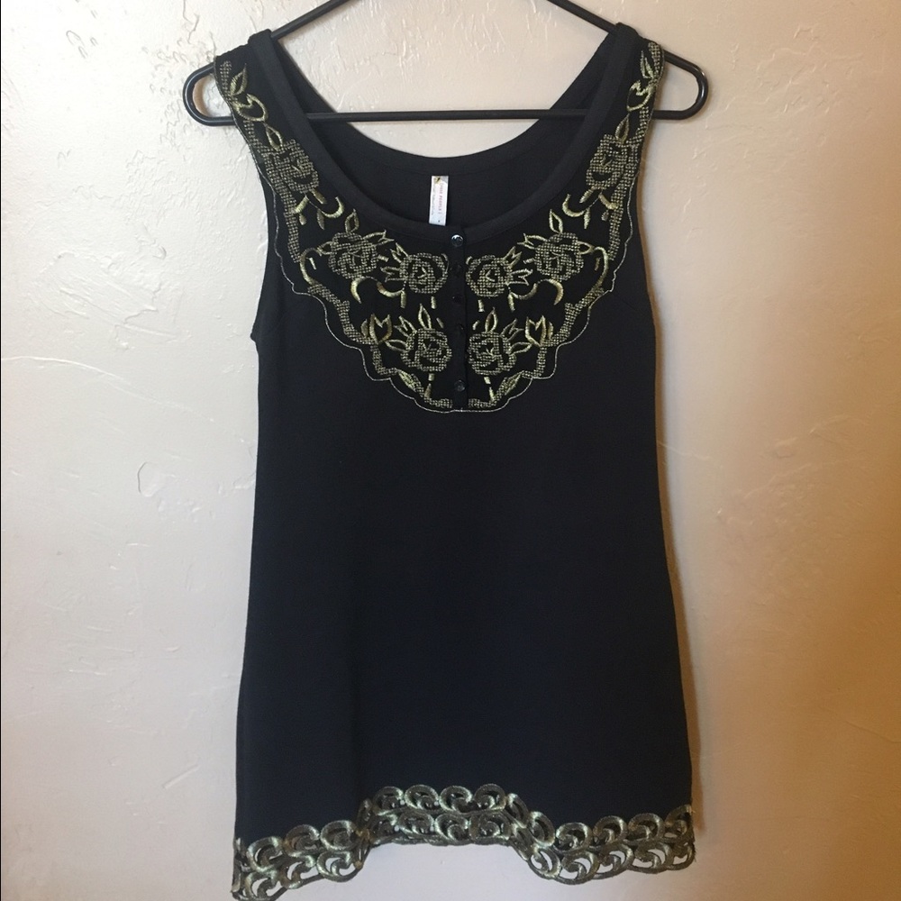 Free people gold and black dress